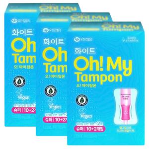 화이트 오마이 탐폰 슈퍼 10+2P X 3팩