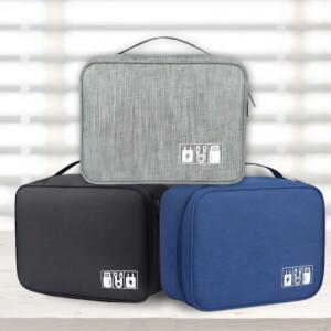 CU 케이블 보조배터리 멀티 여행용 외장하드 다용도 정리 USB 충전기 수납 파우치 가방 이어폰