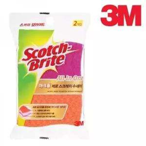 3M 올인원 아크릴 제로스크래치 수세미 2개입