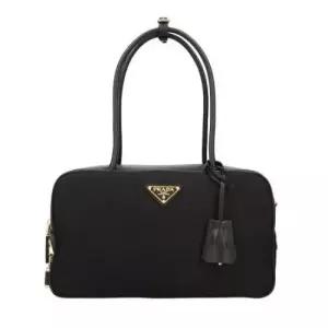 프라다 PRADA 자물쇠 미디엄 리나일론 및 가죽 탑 핸들 백 1BB132 V ODO 2C8Q F0002)