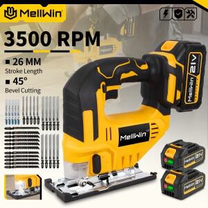 MELLWIN 3500RPM 무선 전기 직소 31 블레이드 무선 곡선 톱 Makita 18V 배터리 핀 용 다기능 목공 도구