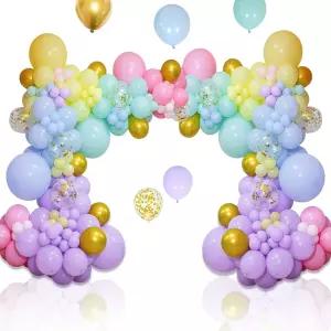 카와칼시 219PCS 무지개 풍선 갈랜드 아치 키트 다양한 크기의 라텍스 모듬 파스텔 파티 생일 축하 베이비