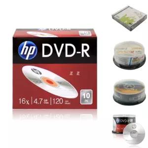 HP 공디스크 DVD-R 16X4.7GB 10P/DVD/복사용/디비디/빈디비디/사진/보관/자료/백업용/제출용/저장/공DVD