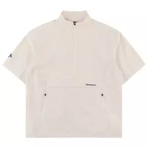 데상트 트레이닝 경량 우븐 반팔 아노락 SQ221TAN41BEIG