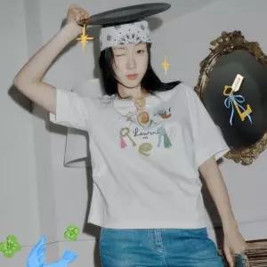 [모다아울렛][올리비아로렌]유니크한 티셔츠 VOCAS5M4381_GN