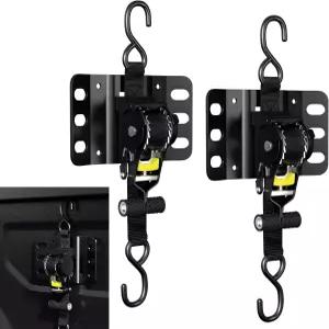 2015-2025 포드 F150 F250 F350용 Fuairmee 2PCS 10FT 접이식 트럭 침대 래칫 스트랩 1500파운드 브레이크