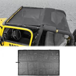 1996-2006 지프 랭글러 TJ 액세서리 블랙 4도어용 JWWY용 Jeep 선쉐이드 메시 비키니 탑 자외선과 바람