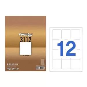 스티커라벨지 한국폼텍 물류라벨지 12칸 100매 LS3112