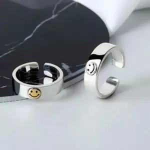 스마일 실버반지 심플우정 커플링 실버오픈반지 smile