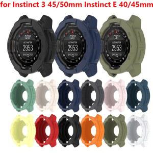 Garmin Instinct 3 45mm 50mm 보호 케이스 E 45/40mm 프레임 용 소프트 실리콘 하프 커버 스크린 프로텍터 없음