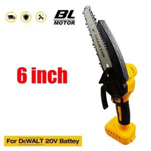 전기 체인톱 무선 6인치 가지치기 절단 정원 목공용 공구 DEWALT 호환18V 배터리용