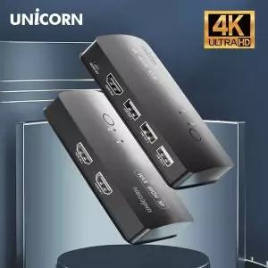 [에이치플러스몰]유니콘 4K 2포트 KVM스위치 HDMI케이블포함 KVM-200HV