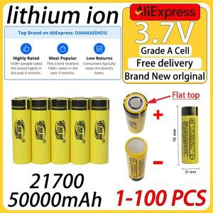 A급 셀 3.7V 21700 5000mAh 대용량 리튬이온 충전식 배터리 손전등/고출력 도구에 적합