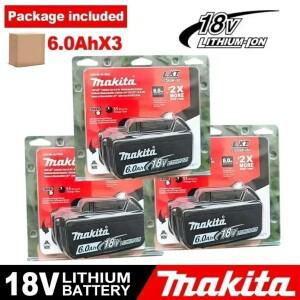 마키타 18V 6.0Ah 리튬 배터리 BL1860 LXT 파워 T용 충전식