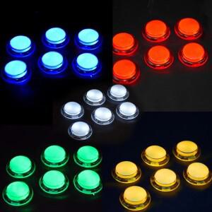 5V  12V 아케이드 조명  푸시 버튼 24MM 30MM 라이트 라운드  SANWA OBSC 게임 Gaminator  Joytick 콘솔