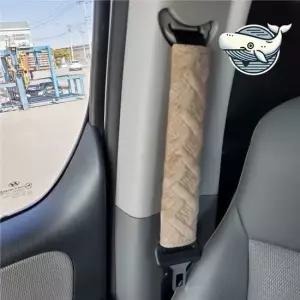 오너클랜 브라운 벨벳 안전벨트 커버 전좌석용 차량용 안전벨트소품 안전벨트쿠션커버