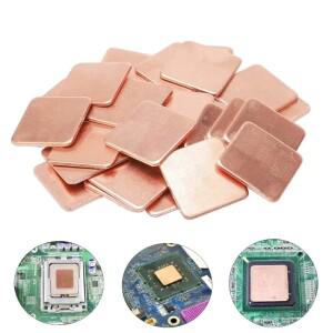 5Pcs 15x15mm 20x20mm 노트북 구리 시트 플레이트 스트립 심 열 패드 GPU VGA 칩 RAM 냉각용 방열판