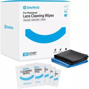 안경용 SmoTecQ 렌즈 물티슈 180개의 개별 포장 청소 2개의 마이크로파이버 천으로 연속적인 마감을