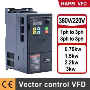 220V/380V VFD 0.75/1.5/2.2/3KW 1/2/3/4HP 가변 주파수 드라이브 변환기 펌프 모터 용 인버터 속도 컨트롤