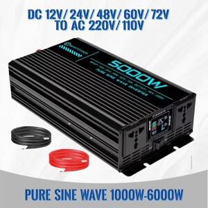CHANTOWER 순수 정현파 인버터 DC 12V/24V/48V/60V에서 AC 220V/110V 1000W - 전력 변환기 자동차 태양광