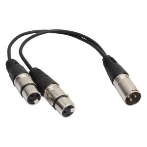 XLR 더블 남자-여자 오디오 라인 50cm CANNON 여자 2 남자 스플리터 Y-분할 3P 캐논 케이블 50CM