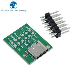 1/5/10PCS USB TYPE-C to DIP PCB 커넥터 핀보드  솔더 여성형 딥 핀 헤더 어댑터