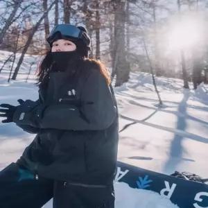 여성 스노우보드복 상의 등산 아우터 봄가을 스키복 퍼플