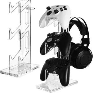 컨트롤러 스탠드 3단 범용 홀더 헤드폰 헤드셋 아크릴 디스플레이 Xbox PS5 NS와 호환 - 게이머를 위한