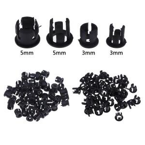 50Pcs 검정색 ABS 소재 3mm /  플라스틱 LED 브래킷 클램프 베젤 장착 상자 보드에 쉽게 부착
