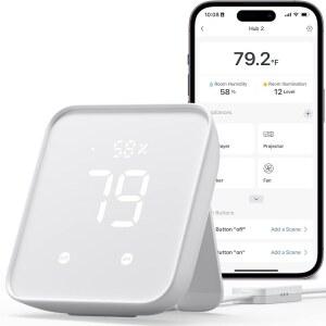 SWITCHBOT 허브 2(2세대) WIFI 온도계 습도계 IR 리모컨 스마트 리모컨 및 조명 센서로 작동 SWITCHBOT을 WIFI로 연결(2.4GHZ 지원) ALEXA GOOGLE HOME 애플호환 HOME 호환