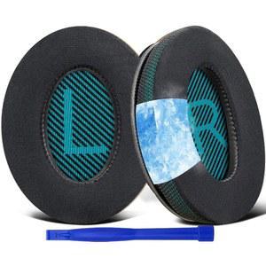 솔로WIT 쿨링-젤 이어패드 보스 헤드폰용 쿠션 콰이어트컴포트 15 QC15 QC25 QC2 QC35 / AE2 AE2I AE2W 사운드트루 & 사운드링크 어라운드 이어 및 II - 다크 그린