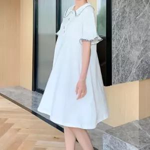 산모 데일리 원피스 퍼프 소매 카라 포인트 출산 퍼프