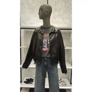 일부수량 시슬리 하이넥 페이크 레더 블루종 SALE02511 2748740
