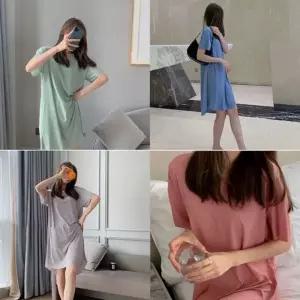 [라일리여성언더웨어] Rly 여성 아이스쿨링 원피스 홈웨어 시원한 냉감 잠옷