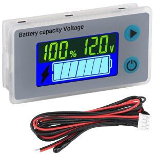 DROK RV 배터리 모니터 12V - 골프 카트 미터 10-100V 자동차 해양 DIY 프로젝트용 디지털 전압계 온도 게이지