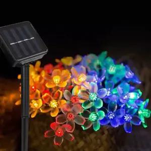 태양광 LED 30구 플라워 가랜드 전구(4.5m) (컬러믹스)