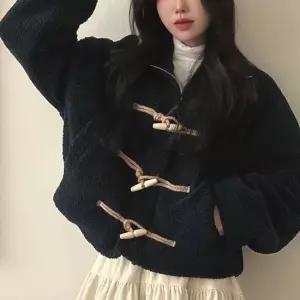 친절한탄씨 여성 떡볶이 단추 뽀글이 양털 자켓 HH-E70 여자뽀글이자켓 양털자켓 떡볶이단추코트