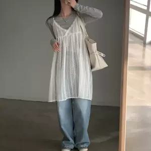 여성 러블리 캐주얼 시스루 레이어드 뷔스티에