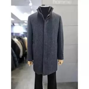 바쏘옴므 세이브존03 바쏘옴므 남자 차콜 울  혼방 밍크래빗FUR 하프 코트 WSATZ4CJ14A (43389378)