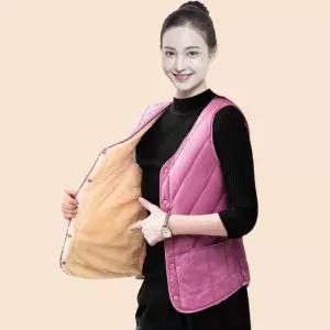 경량 간절기 여성 겨울 보온 예쁜 베스트 조끼 패딩 브이넥 여자 퀼팅 양털 누빔 수면