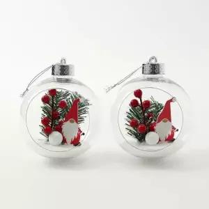 오너먼트 스노우 장식볼 투명 산타요정 세트 트리 2개 10cm