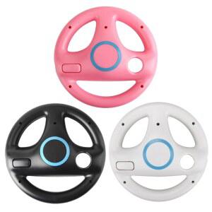 게임기교체부품 WII 리모컨 스티어링 휠 MARIO KART 게임 화이트 레이싱 블랙 흥미로운