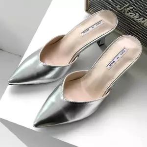 데일리 여름 블로퍼뮬 하이힐 뮬구두 키높이뮬 코디 뮬슬리퍼힐 여성뮬 7cm 뾰족굽 구두