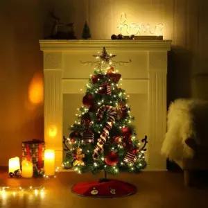 풀세트 솔잎 전구 쿠키맨 혼합 트리 뉴리얼 포함 Tree 90cm Christmas 90cm트리