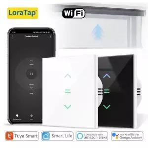 LoraTap WiFi 커튼 블라인드 롤러 셔터 스위치 백라이트 Tuya 스마트 라이프 App 원격 제어 Google 홈