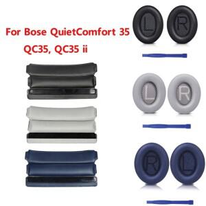 Bose QuietComfort 35 용 교체 메모리 폼 이어 패드 가죽 쿠션 QC35 ii 헤드폰 이어패드 헤드빔 헤드밴드
