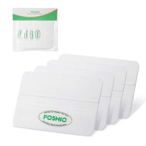 FOSHIO 4팩 전문가용 자동차 비닐 어플리케이터 도구 창문 틴팅, 데칼, 사인 제작, 필름 설치를 위한 4인치 경제적인 스퀴지 - 흰색 PP 플라스틱 스크레이퍼