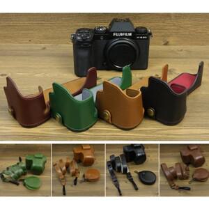 XS20 PU  가죽 하프 케이스 베이스 바디 커버 파우치 키트 후지필름 후지 카메라  XC 15-45mm F3.5-5.6