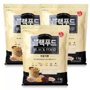 곡물명가 블랙푸드 미숫가루 1kg x3개간식 식사대용