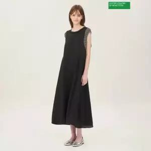 베네통 스트라이프 레이어 원피스 BAOPA3631